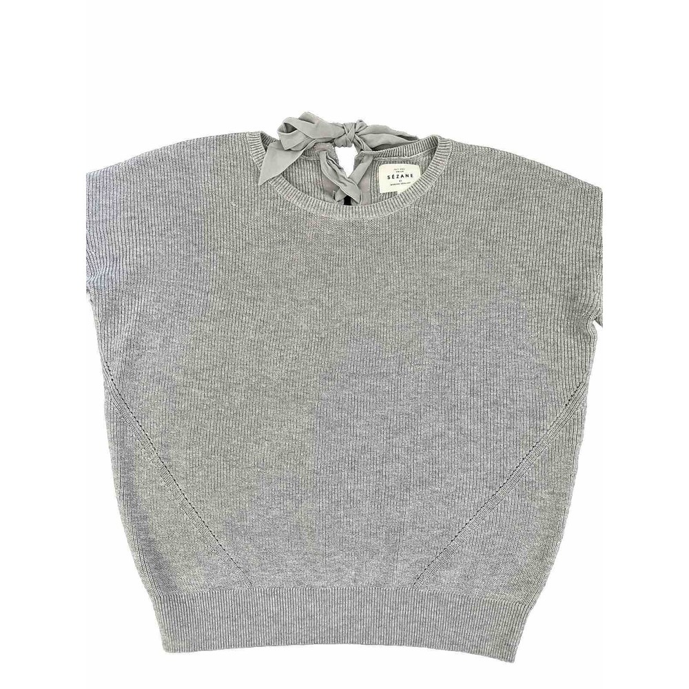 LA MAILLE SEZANE Long Sleeve Jumper Sweater Merino Wool Silk M Gray - Picture 2 of 6